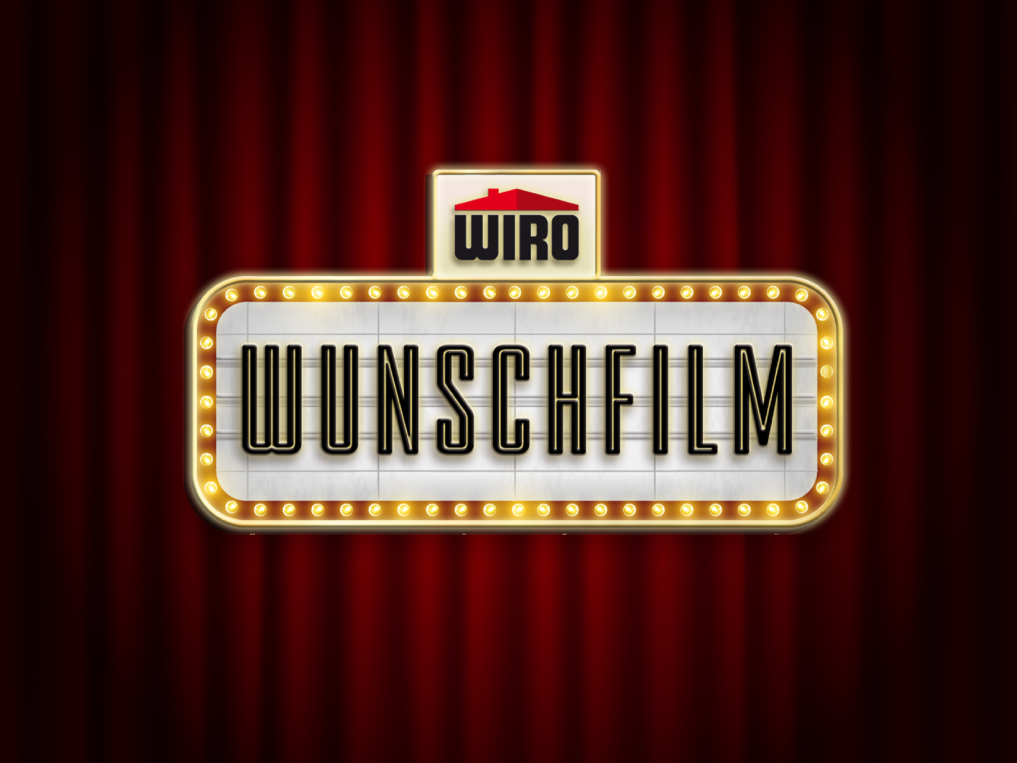 Logo des WIRO Wunschfilm vor rotem Vorhang