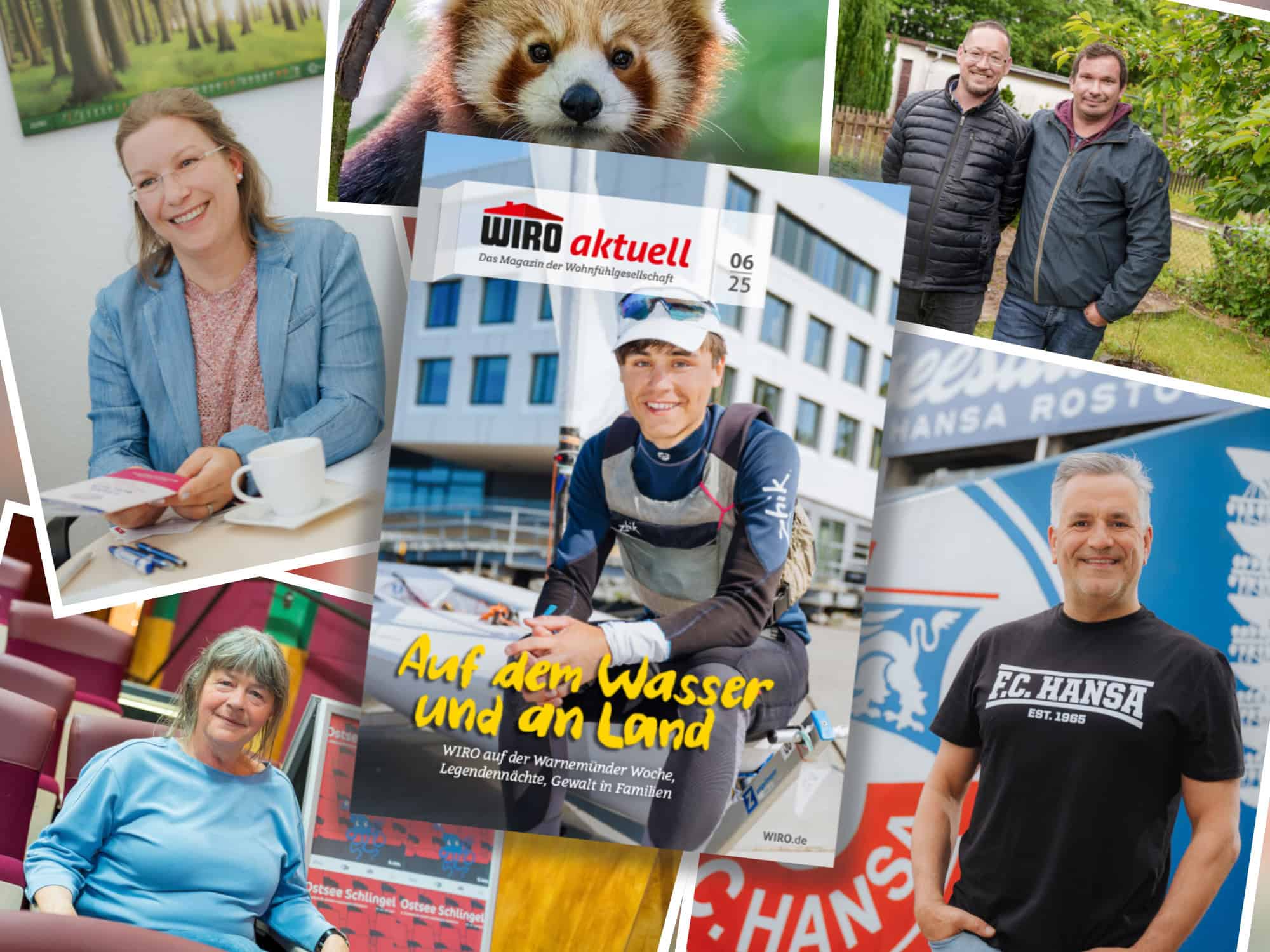 Bildcollage aus Bildern des Juni-Mietermagazins WIRO aktuell