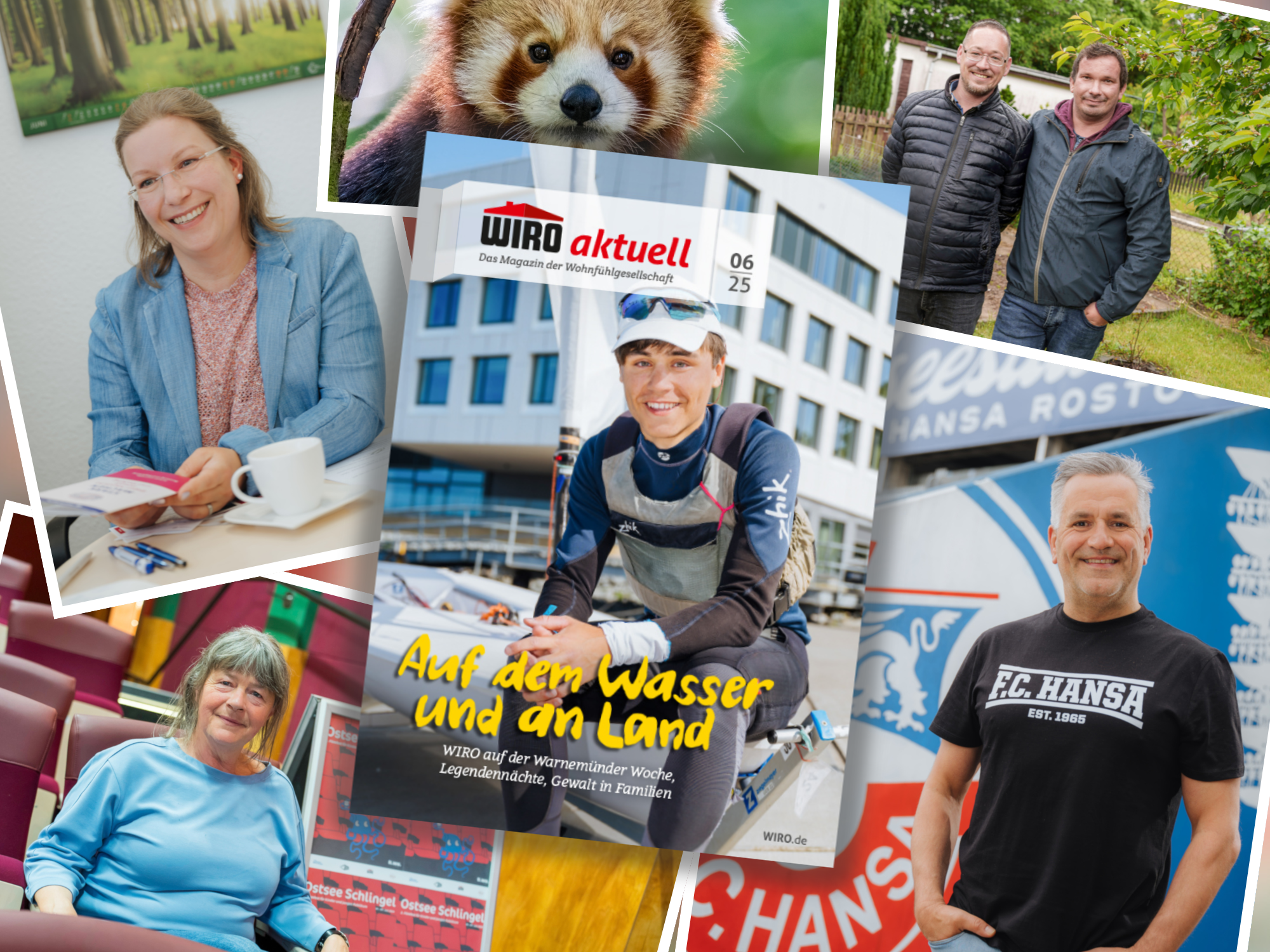 Bildcollage aus Bildern des Juni-Mietermagazins WIRO aktuell