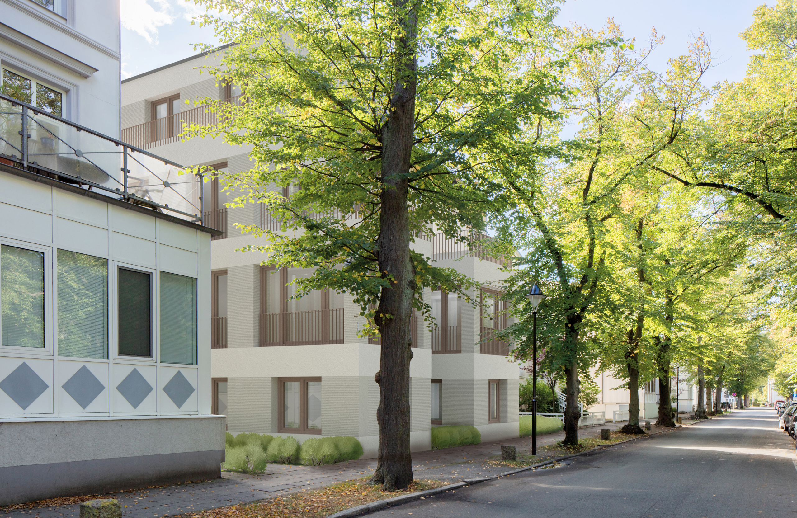 WIRO-Neubau in der Wachtlerstraße in Warnemünde.